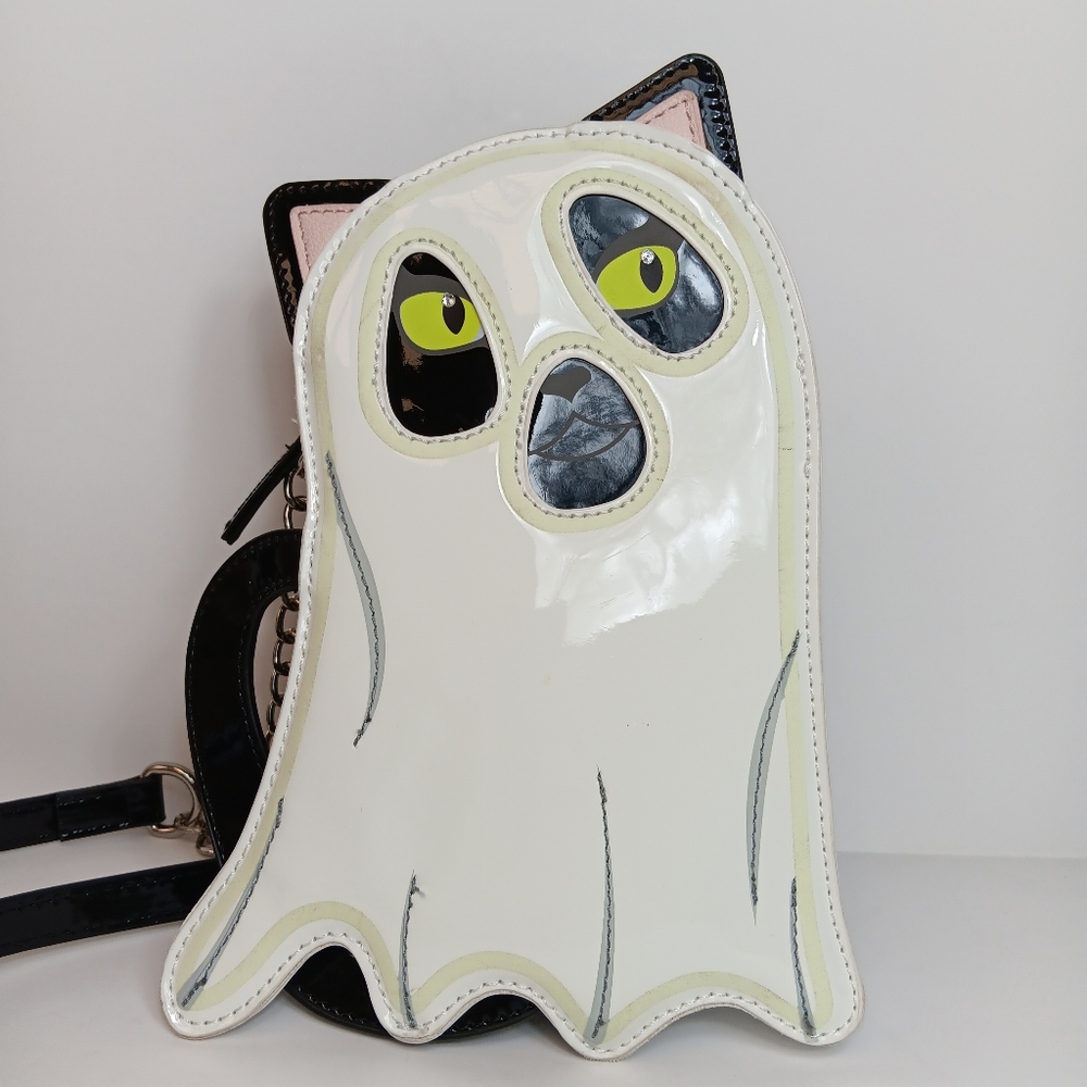 Betsey Johnson Ghost Cat Crossbody Purse (FLAW)